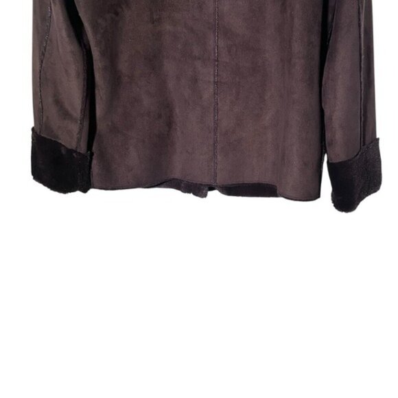 Brandon Thomas Reversible Faux Fur Brown Coat Small - Picture 8 of 15